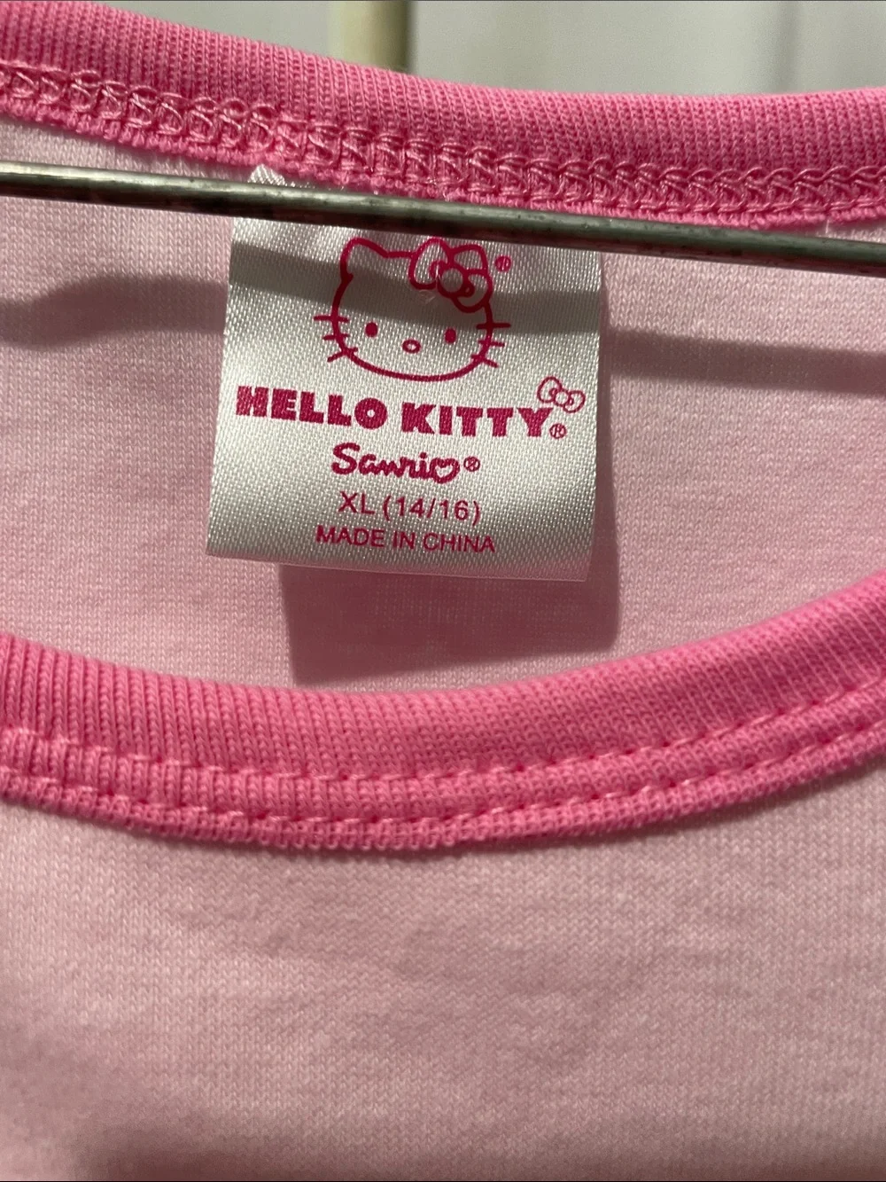 Hello Kitty Pink Raglan Short Sleeve short Set - Light Pink & Hot Pink